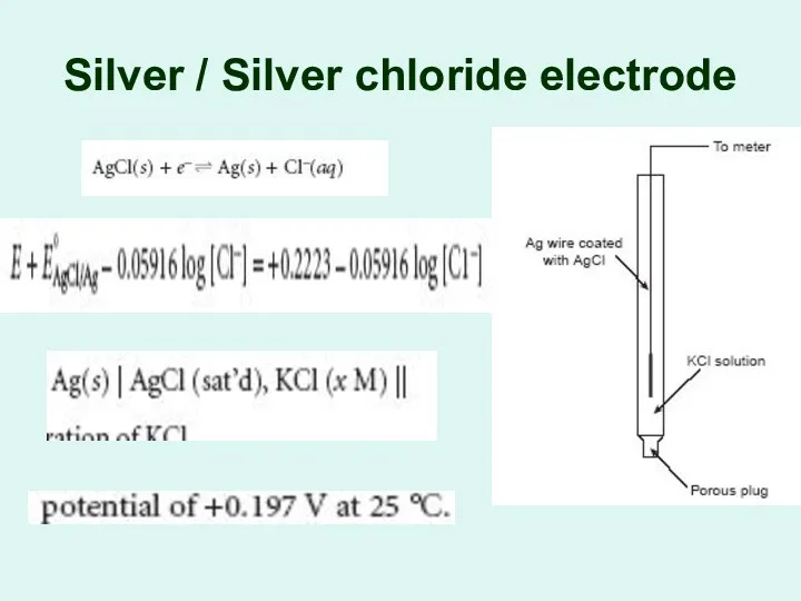 Silver / Silver chloride electrode