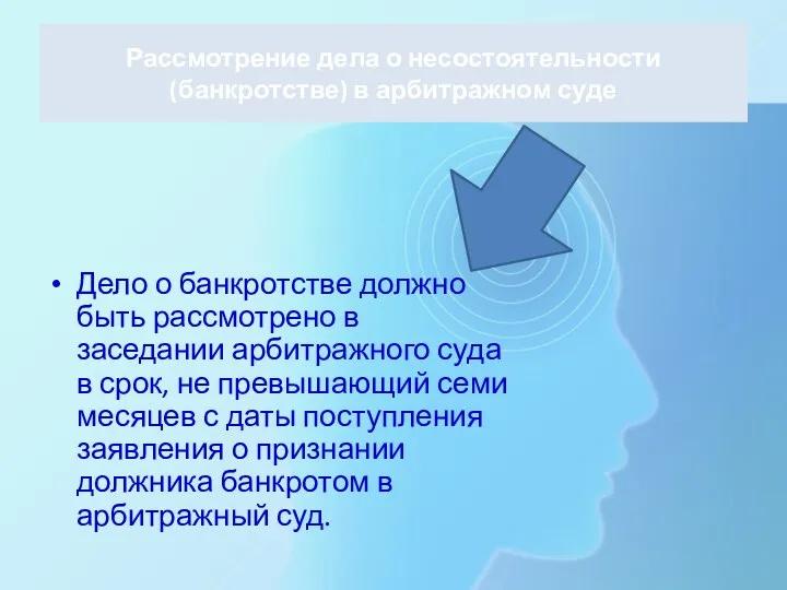 Рассмотрение дела о несостоятельности (банкротстве) в арбитражном суде Дело о