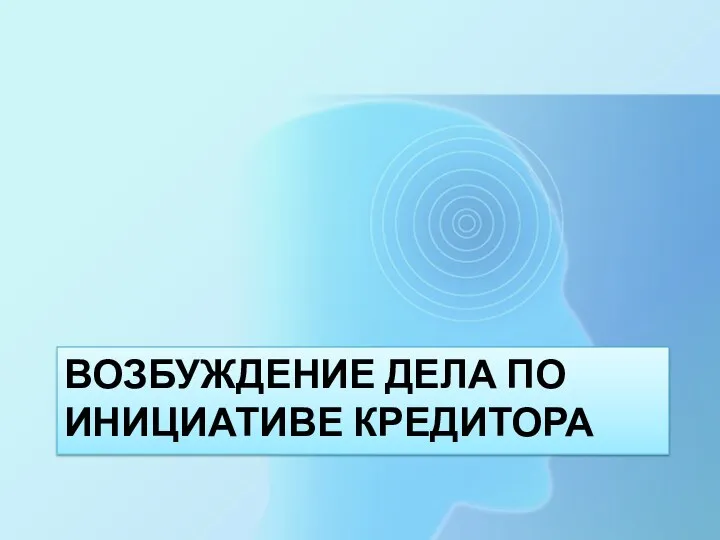 ВОЗБУЖДЕНИЕ ДЕЛА ПО ИНИЦИАТИВЕ КРЕДИТОРА