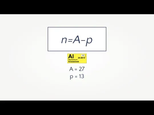 A = 27 p = 13 n=A-p