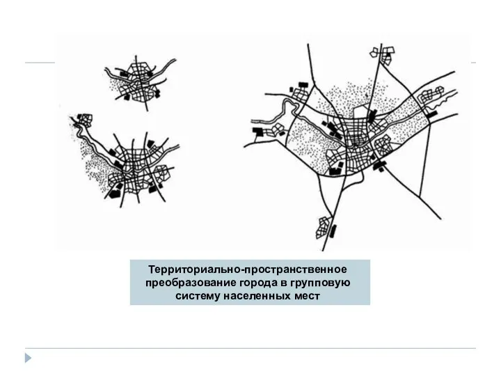 Территориально-пространственное преобразование города в групповую систему населенных мест