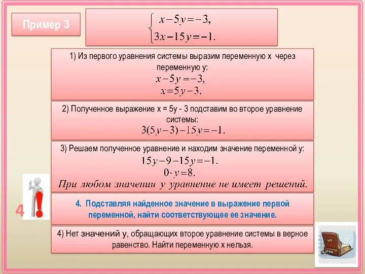 1) Из первого уравнения системы выразим переменную х через переменную