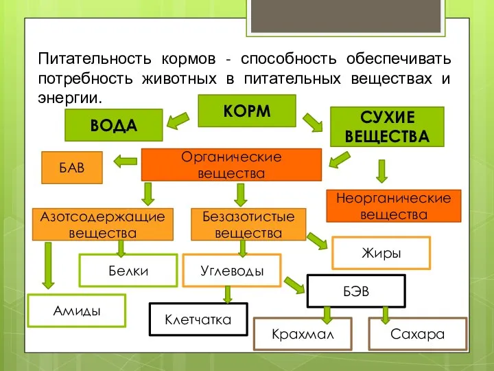 Питательность кормов - способность обеспечивать потребность животных в питательных веществах