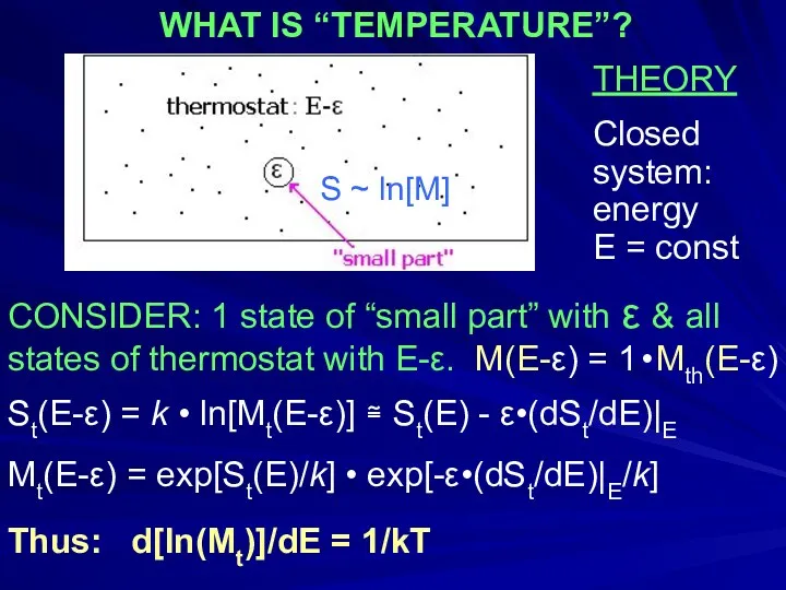 THEORY Closed system: energy E = const CONSIDER: 1 state