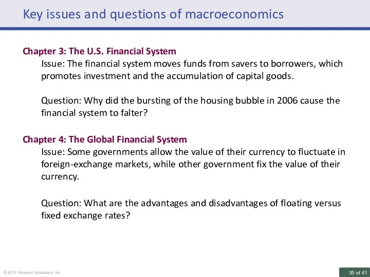 Key issues and questions of macroeconomics Chapter 3: The U.S.