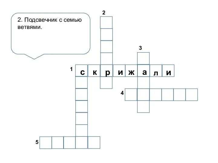 2. Подсвечник с семью ветвями. 2 3 1 4 5