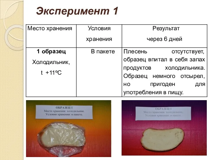 Эксперимент 1