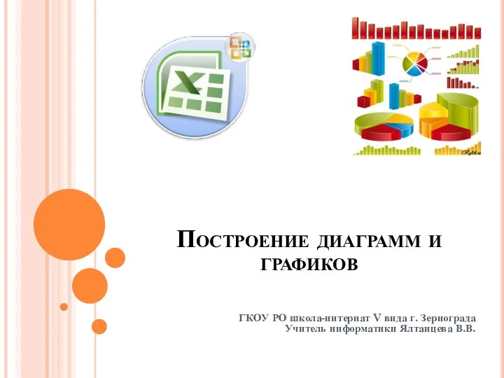 Построение диаграмм и графиков ГКОУ РО школа-интернат V вида г. Зернограда Учитель информатики Ялтанцева В.В.