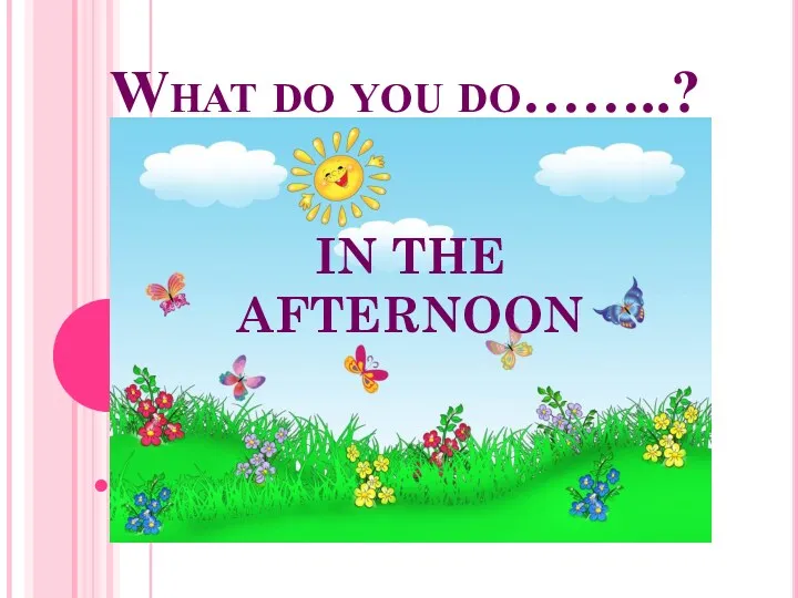 What do you do……..? IN THE AFTERNOON