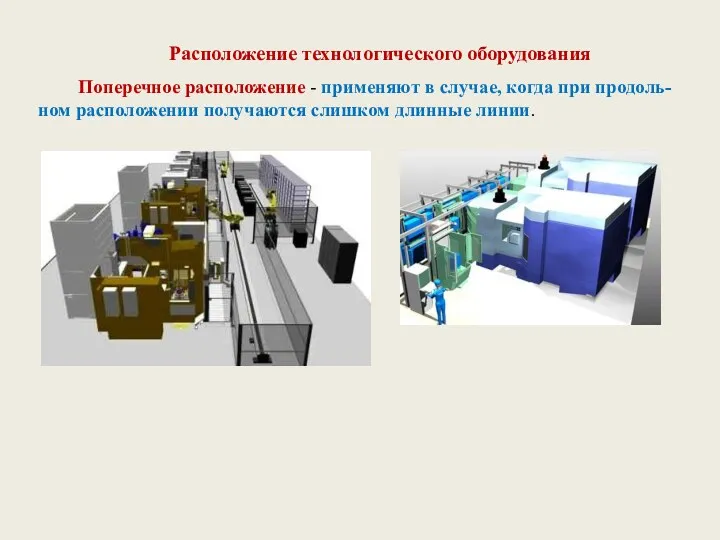 Поперечное расположение - применяют в случае, когда при продоль-ном расположении