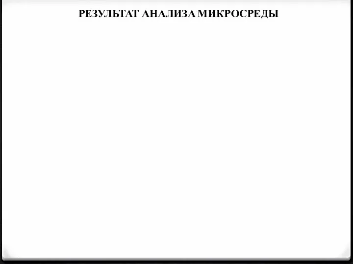 РЕЗУЛЬТАТ АНАЛИЗА МИКРОСРЕДЫ