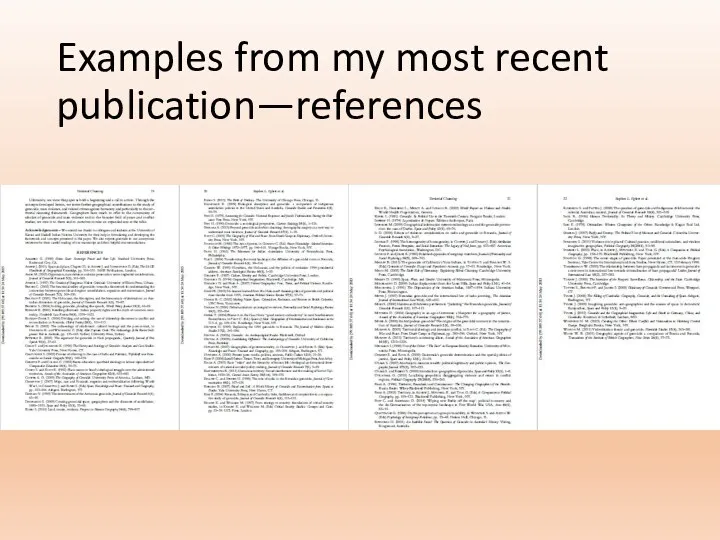 Examples from my most recent publication—references