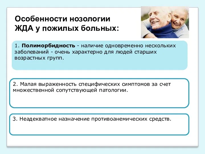 1. Полиморбидность - наличие одновременно нескольких заболеваний - очень характерно