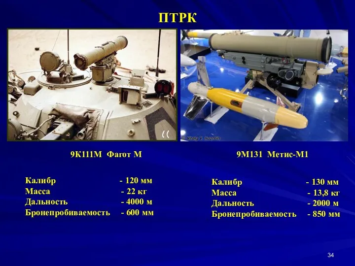 9К111М Фагот М ПТРК 9М131 Метис-М1 Калибр - 130 мм
