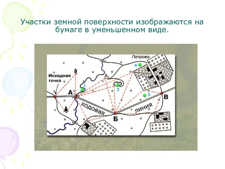 Участки земной поверхности изображаются на бумаге в уменьшенном виде.