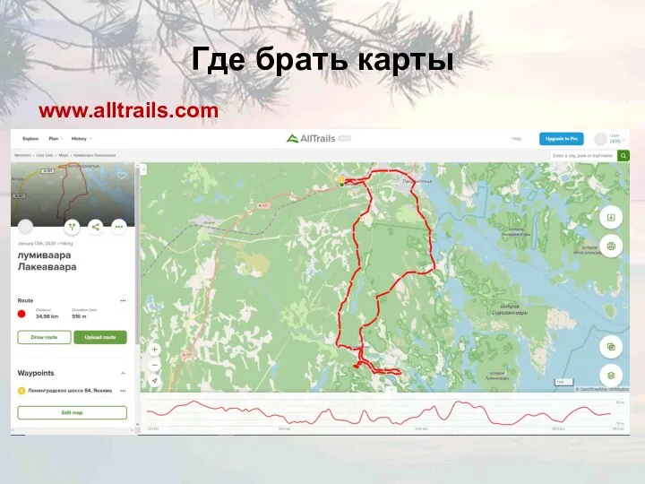 Где брать карты www.alltrails.com