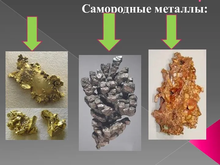 . Самородные металлы: золото медь серебро