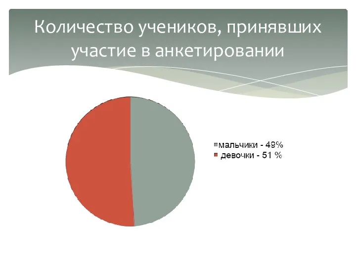 Количество учеников, принявших участие в анкетировании