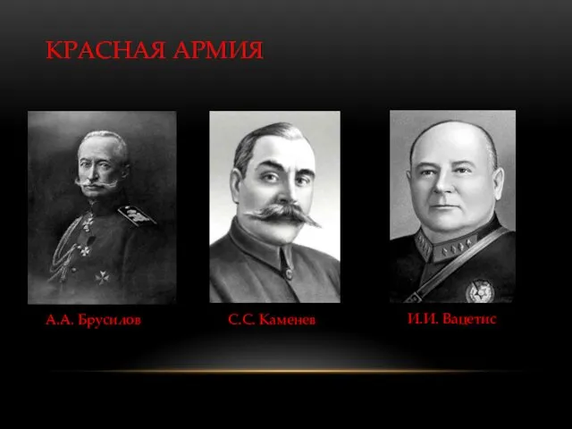 КРАСНАЯ АРМИЯ И.И. Вацетис С.С. Каменев А.А. Брусилов