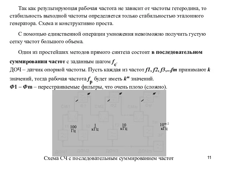 Так как результирующая рабочая частота не зависит от частоты гетеродина,