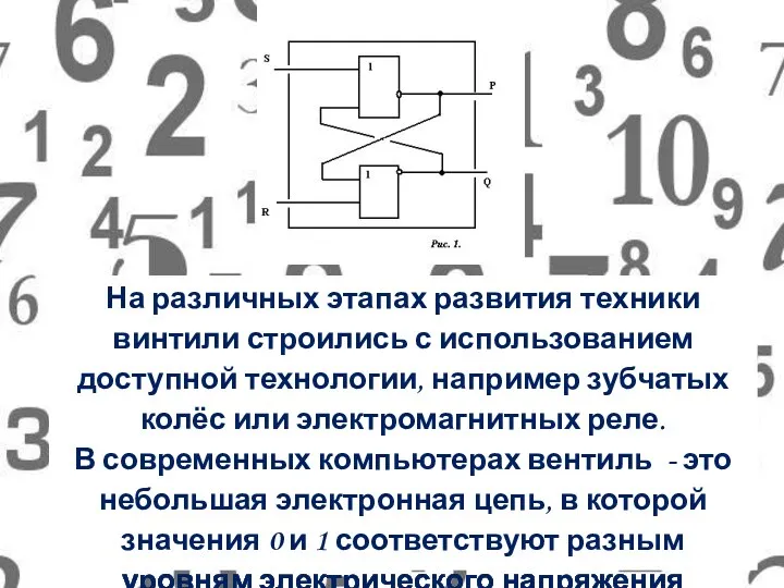 На различных этапах развития техники винтили строились с использованием доступной