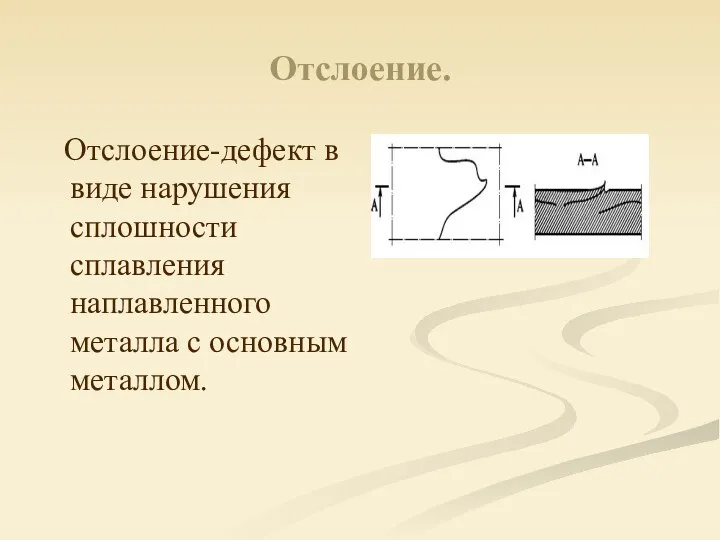 Отслоение. Отслоение-дефект в виде нарушения сплошности сплавления наплавленного металла с основным металлом.