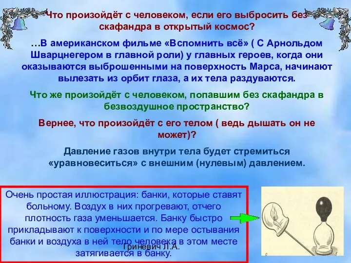 Гриневич Л.А. Что произойдёт с человеком, если его выбросить без