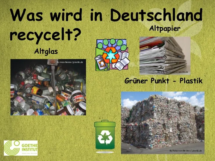 Was wird in Deutschland recycelt? Grüner Punkt - Plastik Altglas