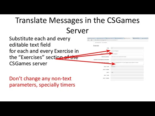 Translate Messages in the CSGames Server Substitute each and every