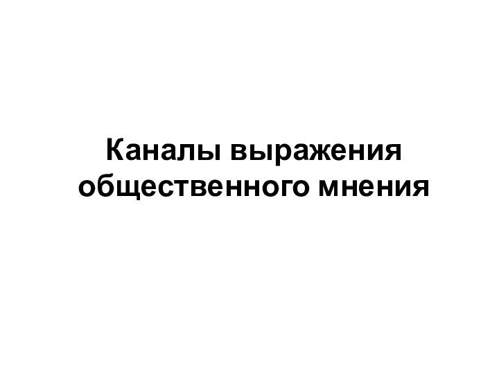 Каналы выражения общественного мнения