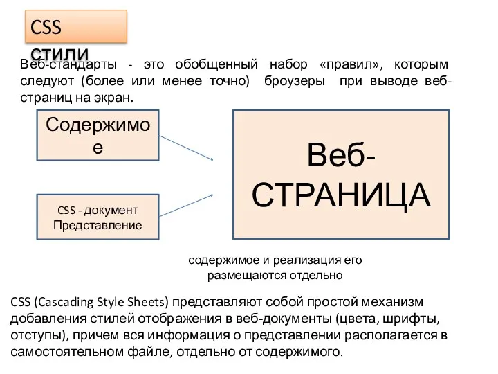 Веб-стандарты - это обобщенный набор «правил», которым следуют (более или