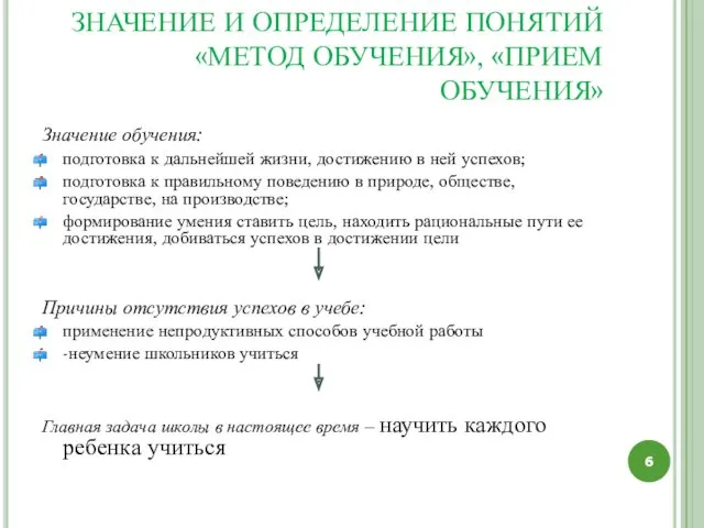 ВОПРОС 1 ЗНАЧЕНИЕ И ОПРЕДЕЛЕНИЕ ПОНЯТИЙ «МЕТОД ОБУЧЕНИЯ», «ПРИЕМ ОБУЧЕНИЯ»