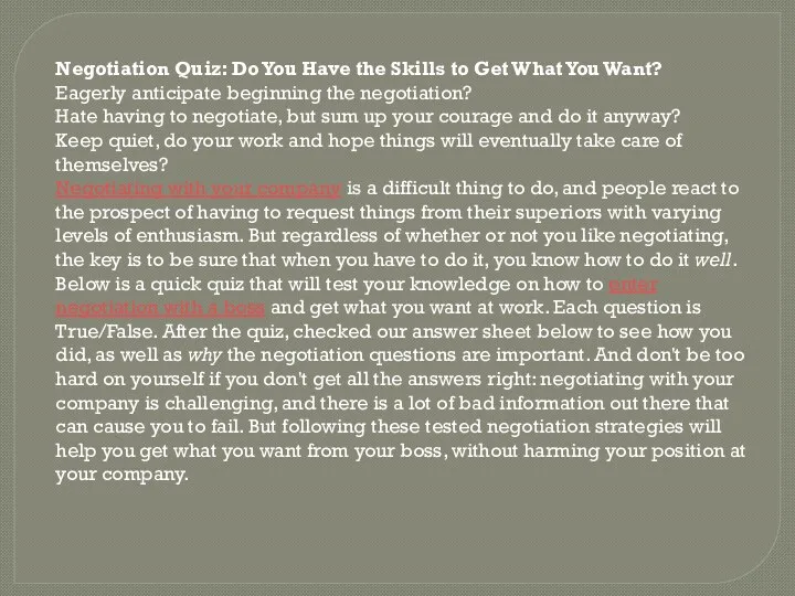 Negotiation Quiz: Do You Have the Skills to Get What