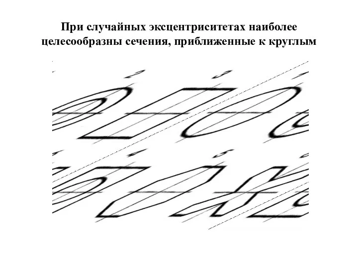 При случайных эксцентриситетах наиболее целесообразны сечения, приближенные к круглым