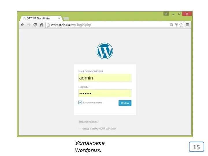 Установка Wordpress.