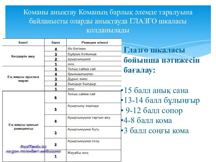 Команы анықтау Команың барлық әлемде таралуына байланысты оларды анықтауда ГЛАЗГО