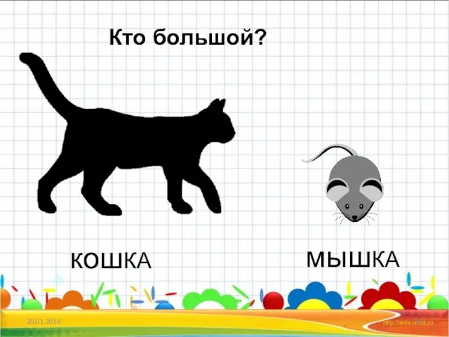 20.01.2016 Кто большой? кошКА мышКА