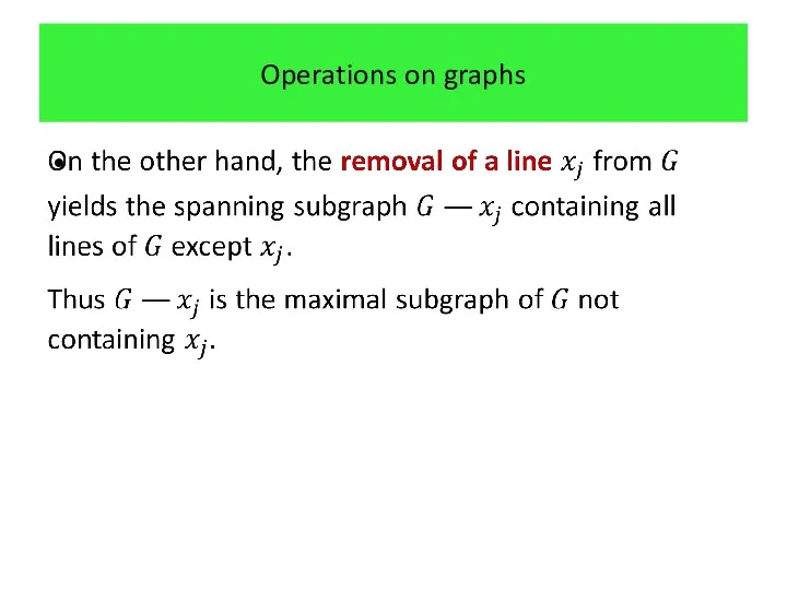 Operations on graphs