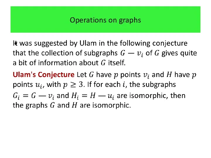 Operations on graphs