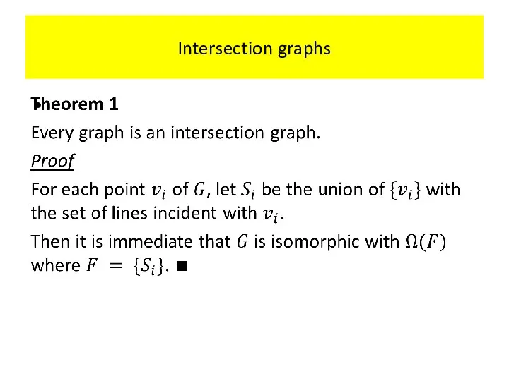 Intersection graphs