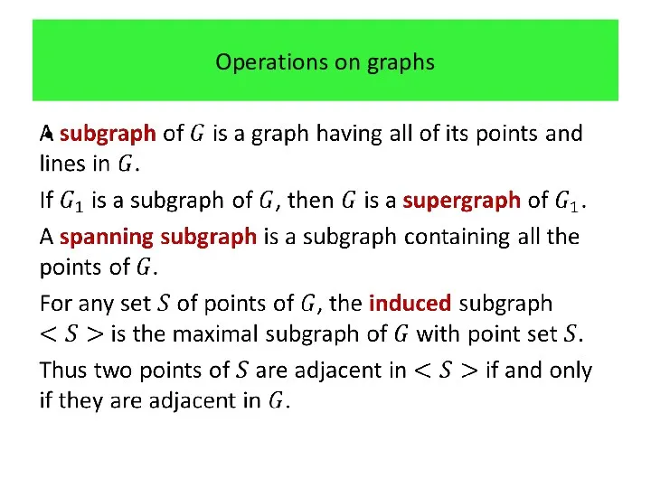 Operations on graphs