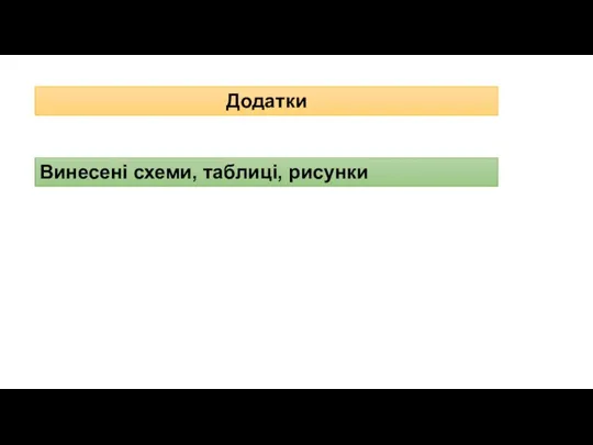 Додатки Винесені схеми, таблиці, рисунки