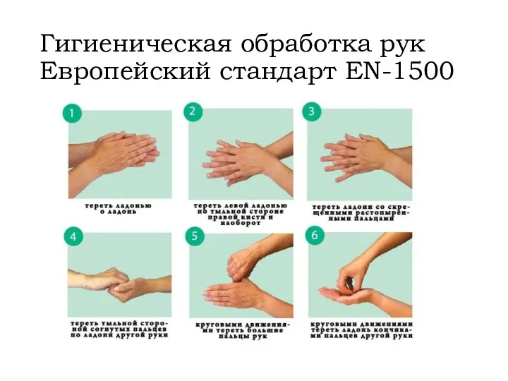 Гигиеническая обработка рук Европейский стандарт EN-1500