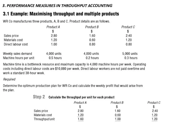 3. PERFORMANCE MEASURES IN THROUGHPUT ACCOUNTING