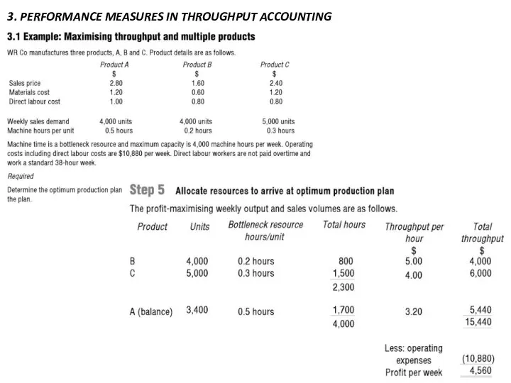 3. PERFORMANCE MEASURES IN THROUGHPUT ACCOUNTING