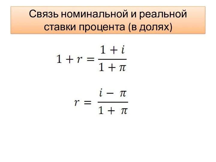 Связь номинальной и реальной ставки процента (в долях)