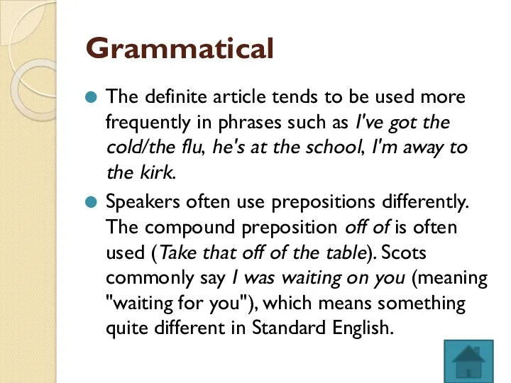 Grammatical The definite article tends to be used more frequently