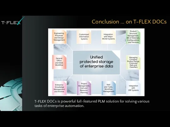 Conclusion ... on T-FLEX DOCs T-FLEX DOCs is powerful full-featured PLM solution for