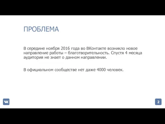 ПРОБЛЕМА В середине ноября 2016 года во ВКонтакте возникло новое