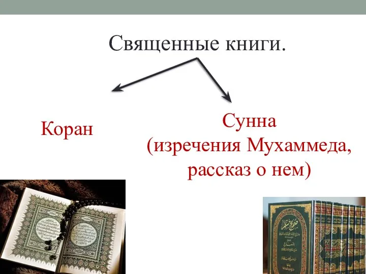Священные книги. Коран Сунна (изречения Мухаммеда, рассказ о нем)
